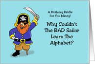 Humorous Kid Birthday With A Pirate Riddle