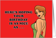 Humorous Adult Birthday Here&rsquo;s Hoping Your Birthday Is As Nice card