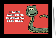 Funny Christmas Card For kids With Cartoon Snake card