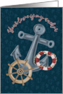 Valentine’s Day Card with Anchor Ship Wheel and Lifebuoy card
