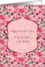 Pink Floral Valentines Day Card for Mom card