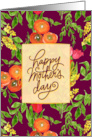 Mothers Day Orange Ranunculus Pink Tulips and Goldenrod Flowers card
