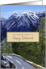Road and Snowy Mountains Happy Retirement card