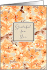 Grateful for You Yellow Orange Watercolor Floral card