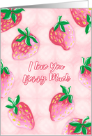 Strawberries I Love You Berry Much Valentine’s Day Pink card