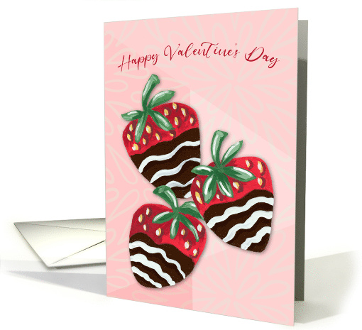 Valentine's Day Painterly Chocolate Covered Strawberries card