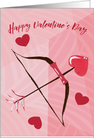Valentine’s Day Painterly Cupid Bow and Arrow and Hearts card