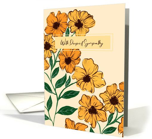 Yellow and Orange Flowers Deepest Sympathy card (1900460)