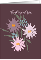 Thinking of You Purple and Pink Wildflowers card