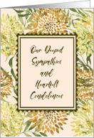 Our Deepest Sympathies and Heartfelt Condolences Yellow Brown Floral card
