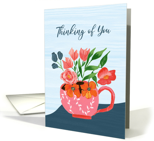 Thinking of You Pink Mug with Flowers card (1906958)
