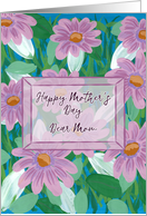 Happy Mothers Day Mom Painterly Purple Flowers card
