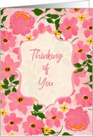 Thinking of You Painterly Pink and Yellow Flowers card