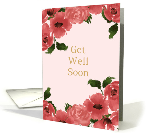 Get Well Soon Red Roses and Wildflowers card (1947420)