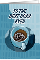 Best Boss Ever Espresso Coffee in Blue Mug card