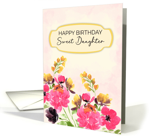 Happy Birthday Sweet Daughter Pink Yellow and Purple... (1956566)