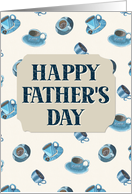 Happy Fathers Day Blue Coffee Espresso Cappuccino Cups