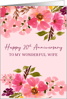 Happy 20th Anniversary to my Wonderful Wife Pink Floral