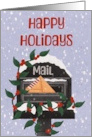Holiday Mailbox with Snow and Holly card