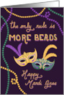Mardi Gras Colorful Beads Venetian Masks card