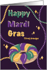 Mardi Gras to my Grandpa Colorful Beads King Cake card