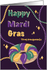 Mardi Gras to my Grandparents Colorful Beads King Cake card