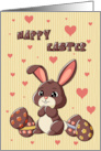 Easter Bunny Rabbit of Chocolate with Eggs card