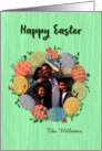 Easter Wreath of Easter Eggs Custom Photo card