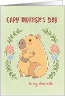 Mother Day Capybara with Child from Husband to Wife card