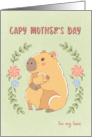 Mother Day for Twin Capybara with Child card
