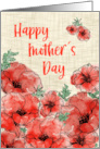 Mothers Day Red Watercolor Poppies card