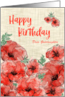 Birthday for Goddaughter Red Watercolor Poppies card