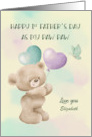 1st Father Day as my Paw Paw Custom Name Bear with Balloons card