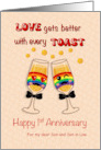 Custom Wedding Anniversary Gay Son and Son in Law Toast Rainbow card
