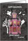 Halloween Spooky Wishes Haunted House For Dads card
