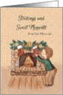 Christmas Little Boy Stockings and Fireplace Father in Law card