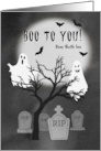 Boo to You Spooky Halloween Ghost Cemetery for Birth Son card