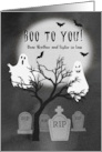 Boo to You Spooky Halloween Ghost Cemetery Brother and Sister in Law card