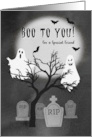 Boo to You Spooky Halloween Ghost Cemetery for Special Friend card
