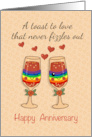 Lesbian Wedding Anniversary Red Toast card