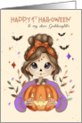 Goddaughter 1st Halloween Just a Cute Girl with Lantern card