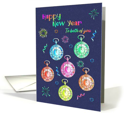 To Both of You Happy New Year with Fluorescent Clocks and... (1895388)
