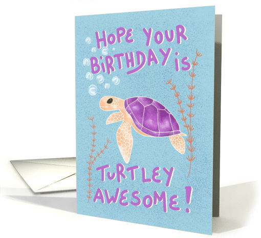 Birthday with Happy Turtle Swimming card (1904722)