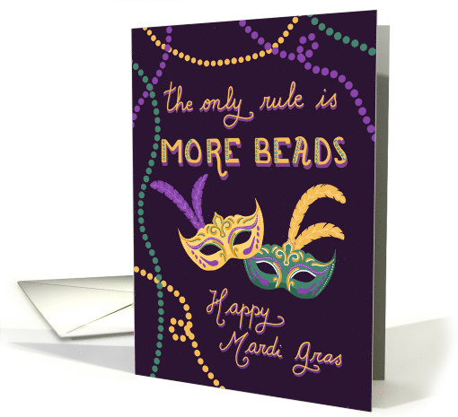 Mardi Gras Colorful Beads Venetian Masks card (1906314)