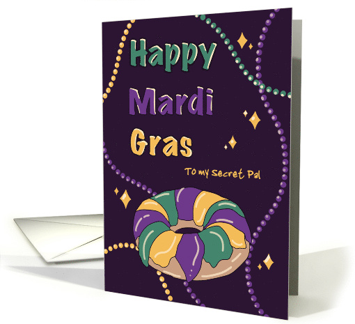 Mardi Gras to my Nephew Colorful Beads King Cake card (1906376)