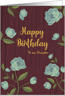 Birthday to Daughter Peonies Light Blue card