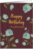 Birthday to Granddaughter Peonies Light Blue card