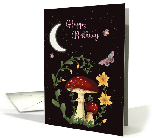 Birthday Night with Fungi and Flowers card (1914532)