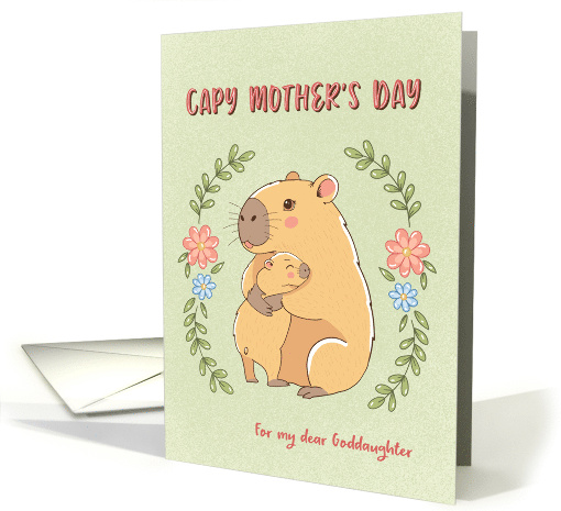 Mother Day for Goddaughter Capybara with Child card (1917330)