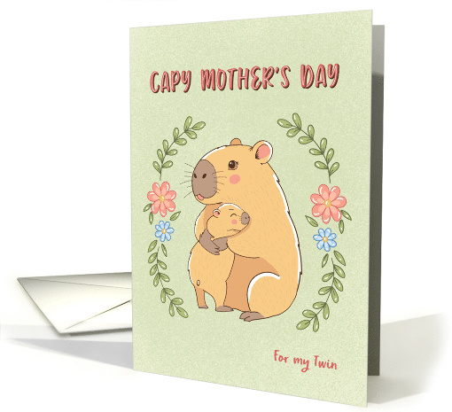 Mother Day for Twin Capybara with Child card (1917702)